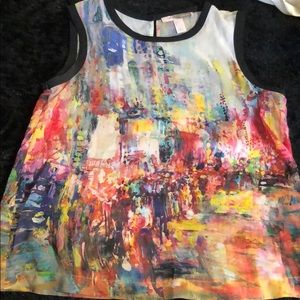 Sleeveless Blouse with beautiful watercolor design